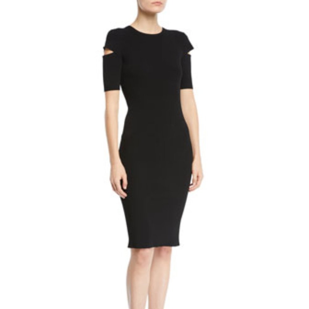 Helmut Lang Slash Short-Sleeve Crewneck Dress